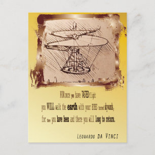 Da Vinci Helicopter 🚁 ✨ Sonderbudget Postkarte