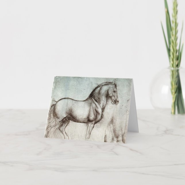 Da Vinci Horse Study Renaissance Sketch Kunst, Dic Karte (Vorderseite)