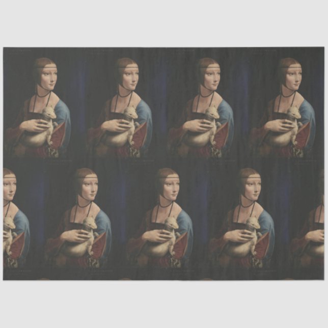 DA VINCI LADY MIT EINEM ARMINE TISSUPAPIER SEIDENPAPIER (Vorderseite)