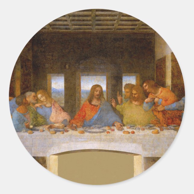 Da Vinci Last Supper Fine Art Classic Runder Aufkleber (Vorderseite)