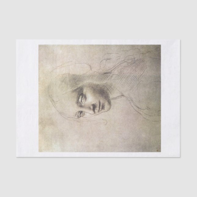 Da vinci Mädchen Gesicht decoupage Seidenpapier (Vorderseite)