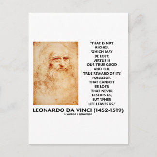 da Vinci nicht Riches Lost Tugend ist unser wahres Postkarte