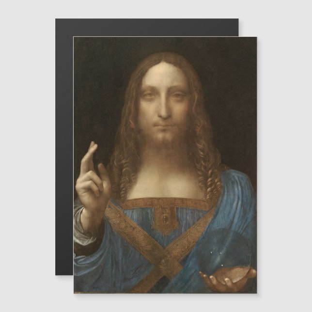 Da Vinci, Retter der Welt, Salvator Mundi Magneteinladung (Vorne/Hinten)