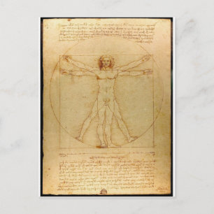 Da Vinci Vitruve Luc Viatour Postkarte