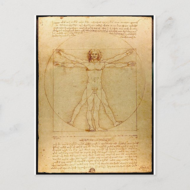 Da Vinci Vitruve Luc Viatour Postkarte (Vorderseite)