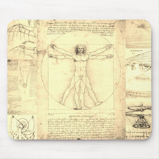 Da Vinci Vitruvian Collage Mousepad (Vorne)