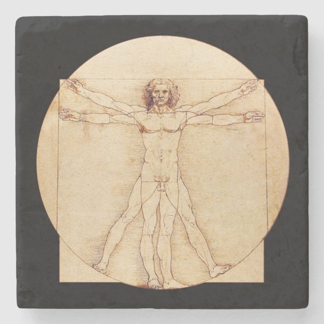 Da Vinci Vitruvian Man Steinuntersetzer (Vorderseite)