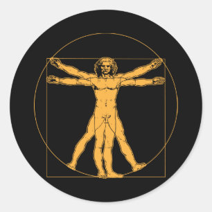 Da Vinci Vitruvianischer Mensch Runder Aufkleber