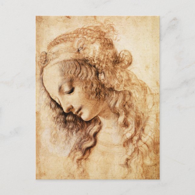 Da Vinci Woman's Head Postcard Postkarte (Vorderseite)