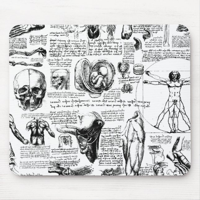 Da Vincis AnatomieSketchbook Mousepad (Vorne)