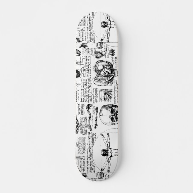 Da Vincis AnatomieSketchbook Skateboard (Vorne)