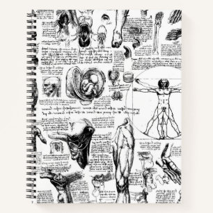 Da Vincis Anatomy Sketchbook Notizbuch