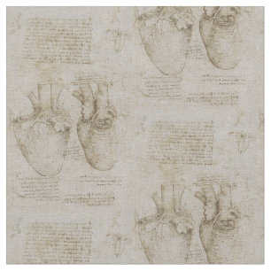 Da Vincis menschliche Herz-Anatomie-Skizzen Stoff