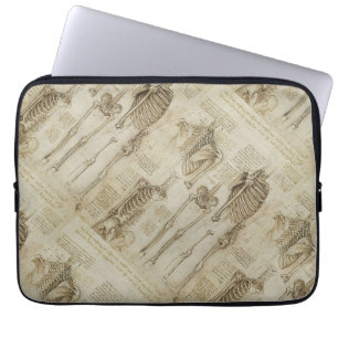 Da Vincis menschliche Skeleton Anatomie-Skizzen Laptopschutzhülle
