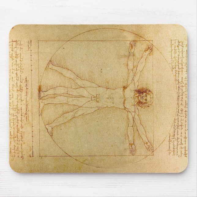 Da Vincis Vitruvian Mann Mousepad (Vorne)