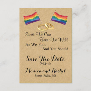 Da wir können: Lesben Hochzeit speichern Sie die D Save The Date