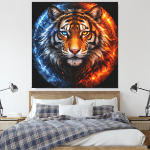 Daagwear – Duality Tiger Fire & Ice Spirit Leinwanddruck
