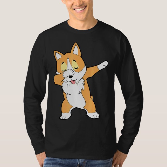 Dab Corgi Dabbing Corgi T-Shirt (Vorderseite)
