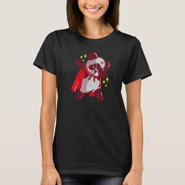 Dab Dabbing Move Panda Bär mit Cape Dance Dabbin T-Shirt (Vorderseite)