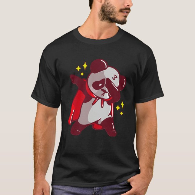 Dab Dabbing Move Panda Bear with Cape Dance Dabbin T-Shirt (Vorderseite)