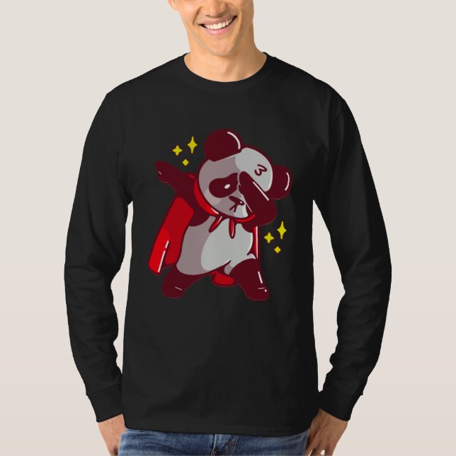 Dab Dabbing Move Panda Bear with Cape Dance Dabbin T-Shirt (Vorderseite)