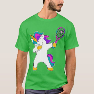 Dab Dabbing Tennis Einhorn Geschenk Tennis Player  T-Shirt