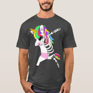 Dab Dabbing Unicorn Skelettkostüm für Jungen Mädch T-Shirt