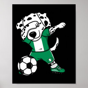 Dab Dalmatiner Nigeria Fußballfans Trikot Nigerian Poster