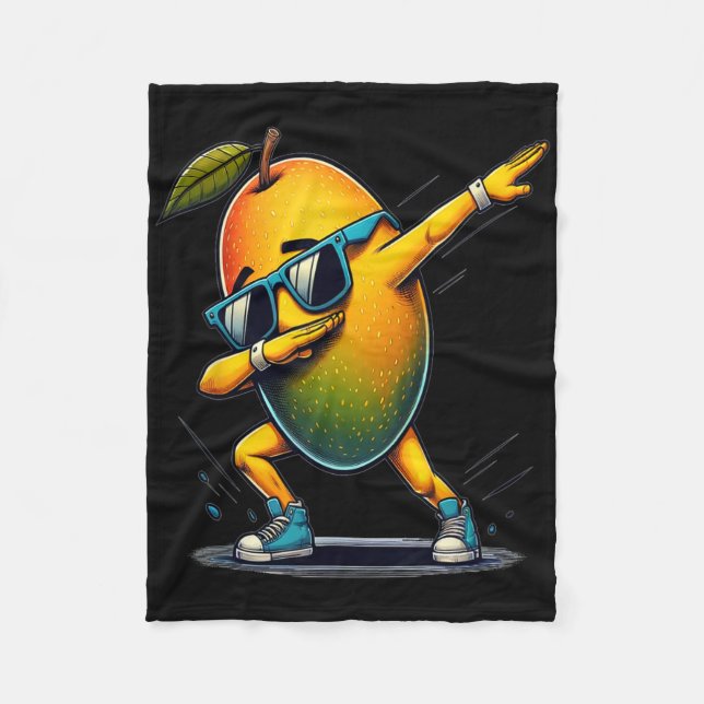 Dab Dance Mango Funny Dancing Dabbing Obst Fleecedecke (Vorderseite)