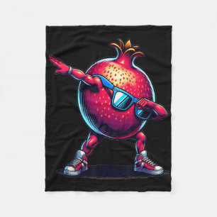 Dab Dance Pomegranate Funny Dancing Dabbing Obst Fleecedecke