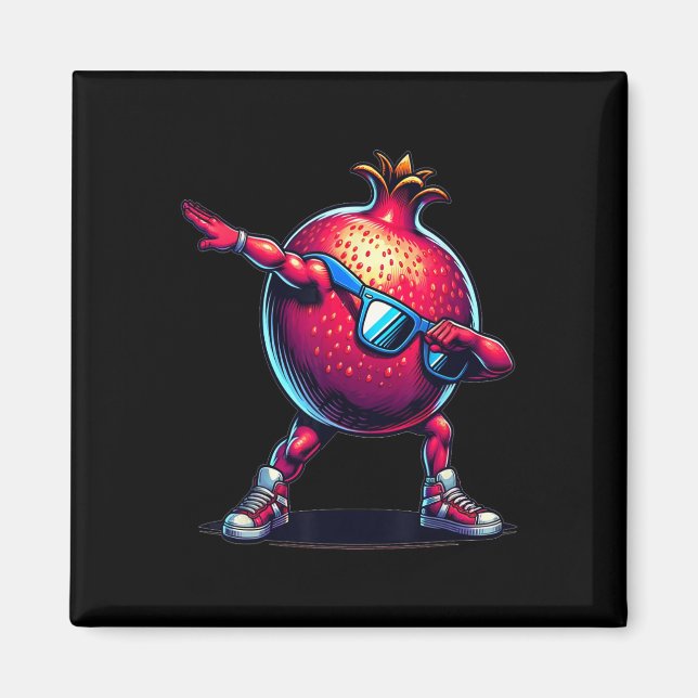 Dab Dance Pomegranate Funny Dancing Dabbing Obst Magnet (Vorne)