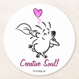 DAB der KÜNSTLER-IGEL Runder Pappuntersetzer