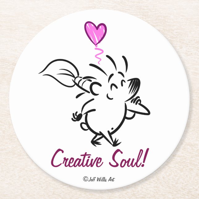 DAB der KÜNSTLER-IGEL Runder Pappuntersetzer (Vorderseite)