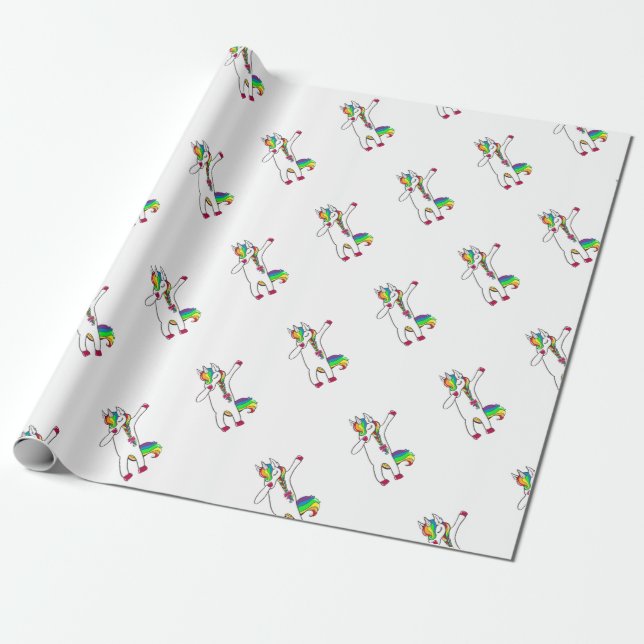 Dab Einhorn Geschenkpapier (Ungerollt)