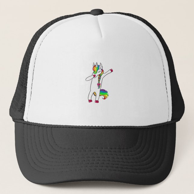 Dab Einhorn Truckerkappe (Vorderseite)