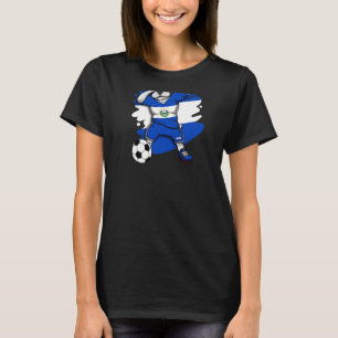 Dab French Bulldog El Salvador Soccer Fans Jersey T-Shirt