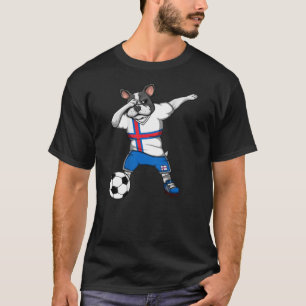 Dab French Bulldog Faroinseln Soccer Fan Jersey T-Shirt