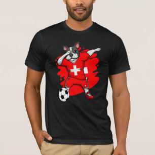 Dab French Bulldog Schweiz Fußball Fans Jersey T-Shirt