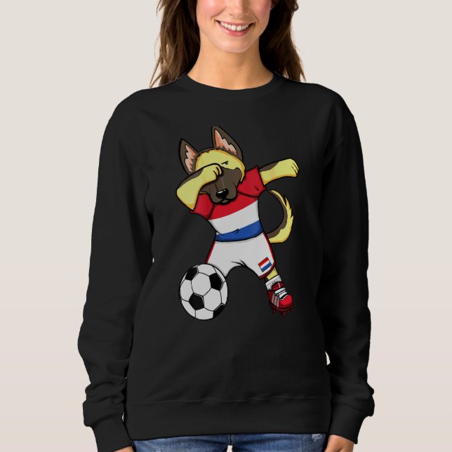 Dab German Shepherd Netherlands Soccer Fans Jersey Sweatshirt (Vorderseite)