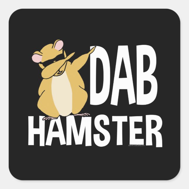 Dab Hamster Funny Niedlich Dabbing Animal Dance Quadratischer Aufkleber (Vorderseite)