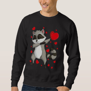 Dab Jungle Animals Dabbing Raccoon Valentinstag Sweatshirt