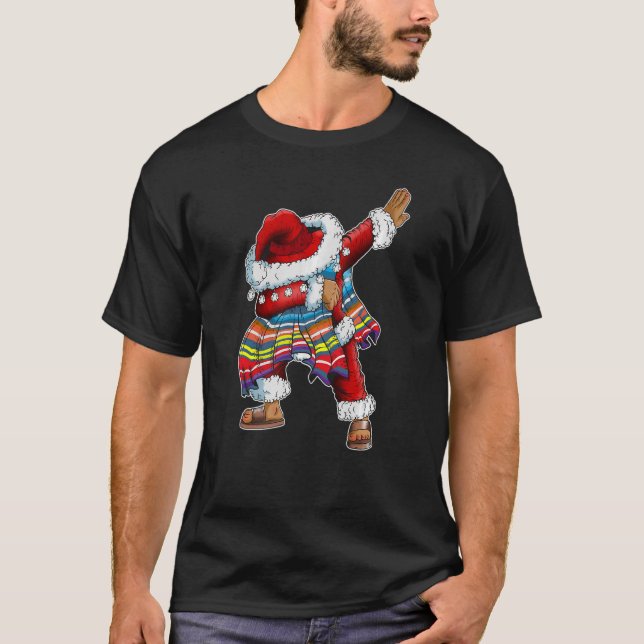 Dab Santa Claus mit mexikanischem Poncho dabbing T-Shirt (Vorderseite)