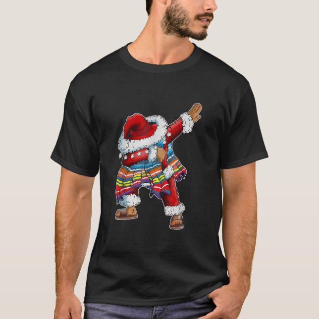 Dab Santa Claus mit mexikanischem Poncho dabbing T-Shirt (Vorderseite)