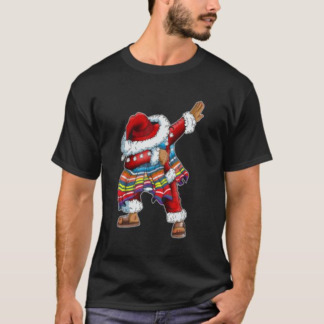 Dab Santa Claus With Mexican Poncho Is Dabbing T-Shirt (Vorderseite)