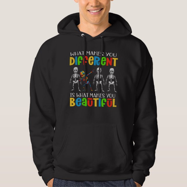Dab Skeleton Autism Awareness Puzzle Piece Autism  Hoodie (Vorderseite)