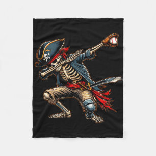 Dab Skeleton Dabbing Skelett Pirate Baseball Fleecedecke