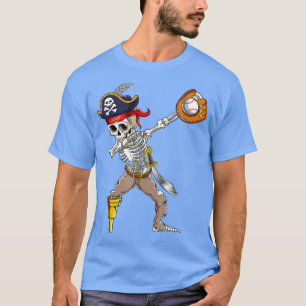 Dab Skeleton Dabbing Skelett Pirate Baseball T-Shirt