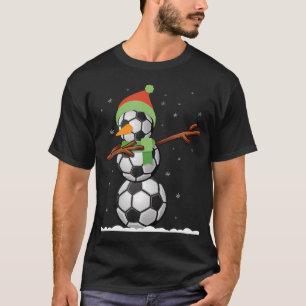 Dab Snowman aus Fußball Balls Funny Christmas T-Shirt