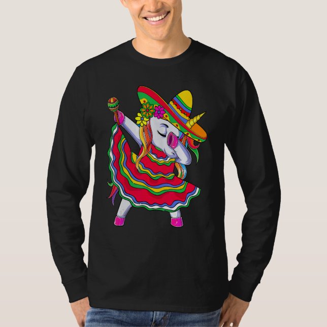Dab Unicorn Cinco De Mayo Toddler Girls Kids Women T-Shirt (Vorderseite)