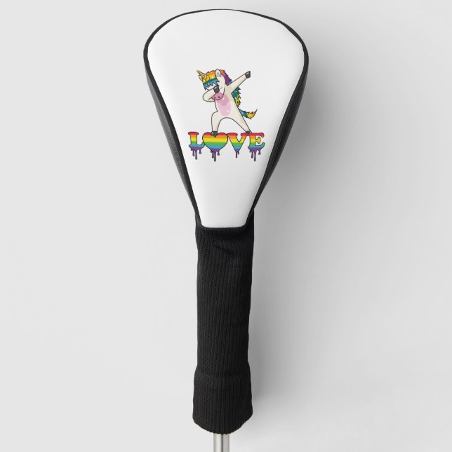 Dab Unicorn-dabbing Unicorn-Liebe Golf Headcover (Vorderseite)